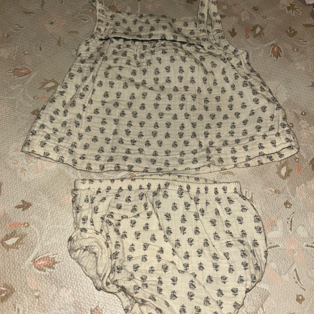 Carter's Cream and Blue Baby Outfit